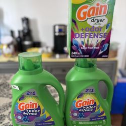 Gain +Odor Defense Laundry Detergent & Dryer Sheets Set (29$$$)