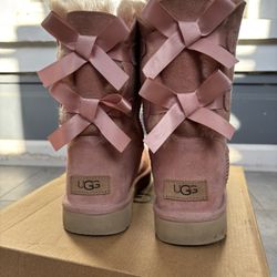 UGG Pink Boots with Bows
