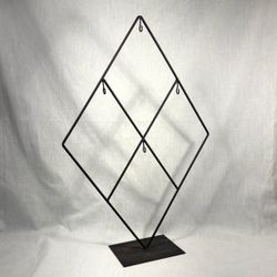 Diamond Shaped Black Metal Display Stand