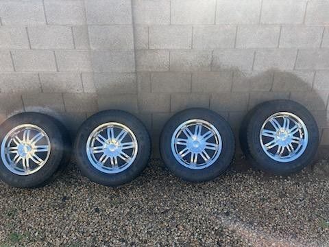 Set of 4 tires and rims for your truck lugnet patterns 4.5 all 4 tires $400