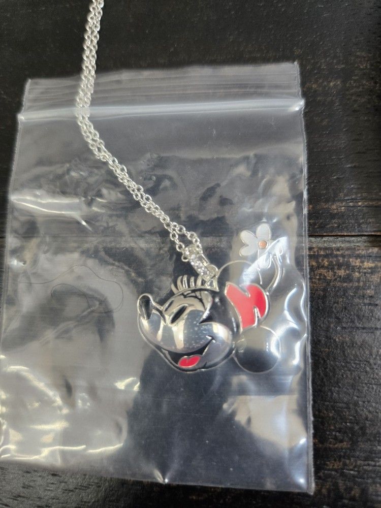 Disney Minnie Mouse Necklace Serling Silver