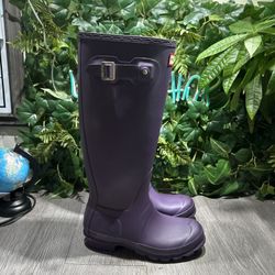 Women’s Hunter Original Tall Rubber Rain Boots Purple Sz US 6