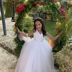 Flower dress In white 