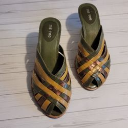 Slip In Wedge Heel  Sandal, Multi Color