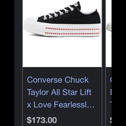 Rare Converse Chuck Taylor All Star Lift x Love Fearlessly limited Release 