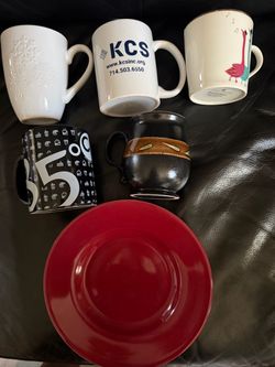 cups and plate
