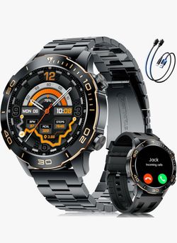 DREMAC Luxury Men’s Smartwatch by LIGE Android and iPhone Fitness Watch 50-Day Battery IP68 Black