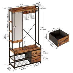 Coat Rack with Mirror
