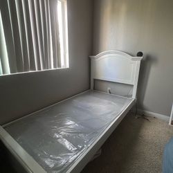 twin xl bed frame + spring for sale