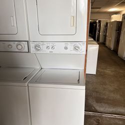 24” Wide Kenmore Washer And  Dryer Stack Used White 