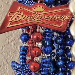 Mardi Gras Beads Lot Advertising Budweiser And Bud Light  One Clapper Sone Plain