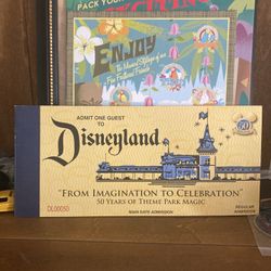 Disneyland 50th Anniversary Ticket Book