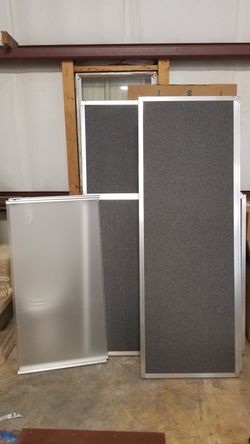 Office partition with glass