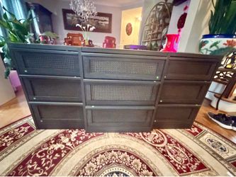 Brand new 9 Drawers Dresser for Bedroom, 63" Wide Rattan Dressers, Large Chest of Drawers for Bedroom, Dresser TV Stand