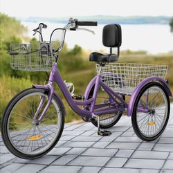 Adult Tricycle, 24 Inch 3 Wheel Bikes.