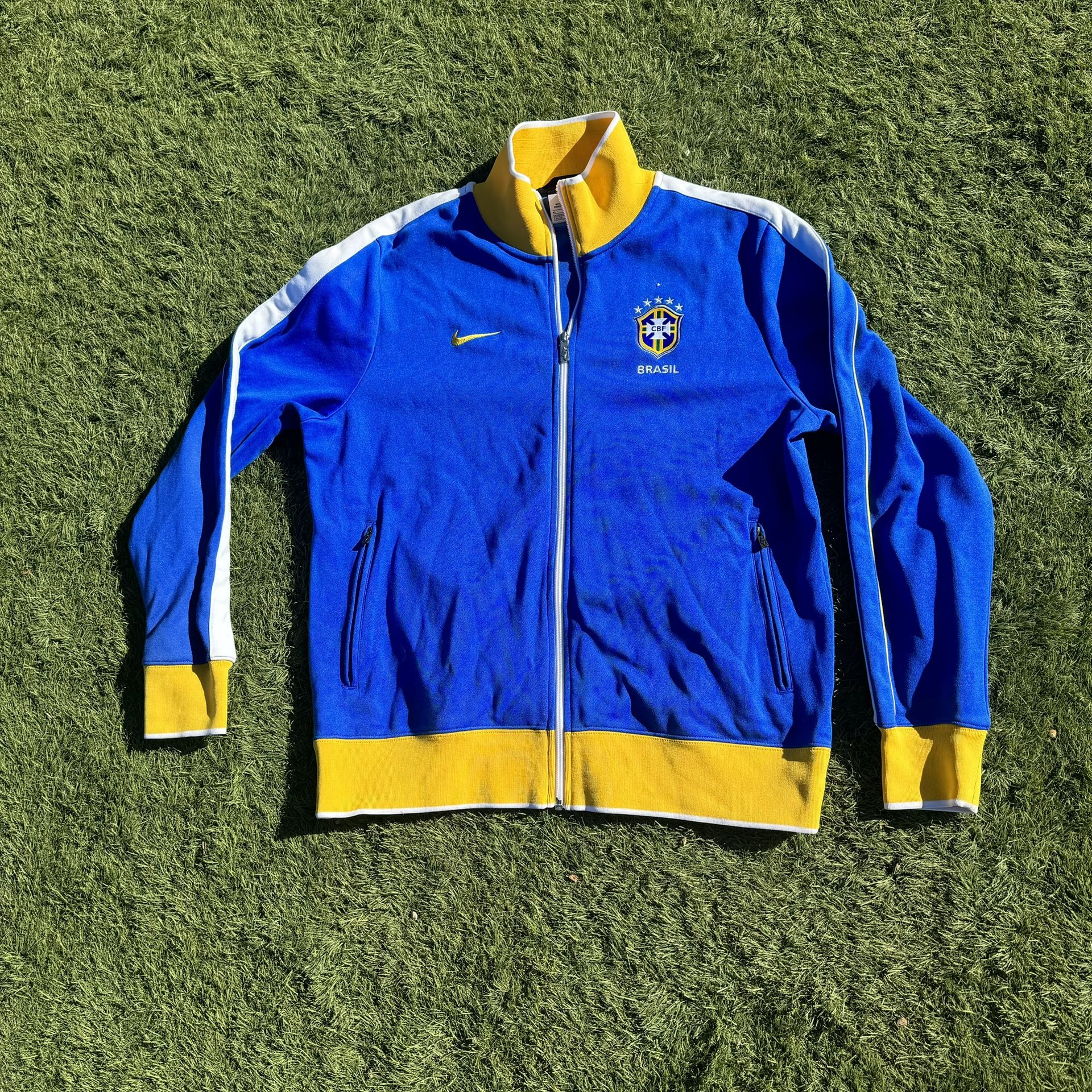 2010 BRAZIL N98 AUTHENTIC FOOTBALL SOCCER TRACK JACKET NIKE 370285-493 sz XL