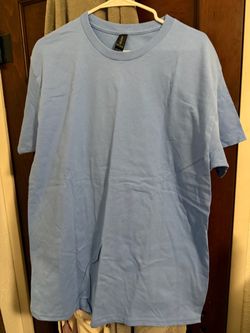 Free baby blue crew neck shirts (2) size L