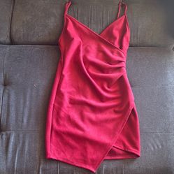 Wine Red Suede Dress