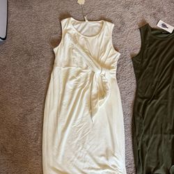 Pink Blush White Maternity Dress 