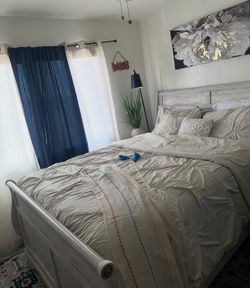 Bed frame with dresser