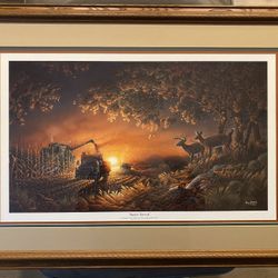 Terry Redlin Sunset  Harvest Framed Picture 