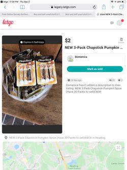 New 3-Pack Chapstick Pumpkin Spice/ 30 To Sell