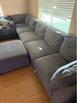 Large gray sectional
