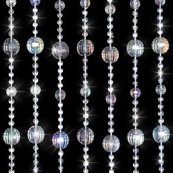 ANMINY 30 Strands Beaded Curtains Doorways Iridescent Crystal Door Beads Curtains High