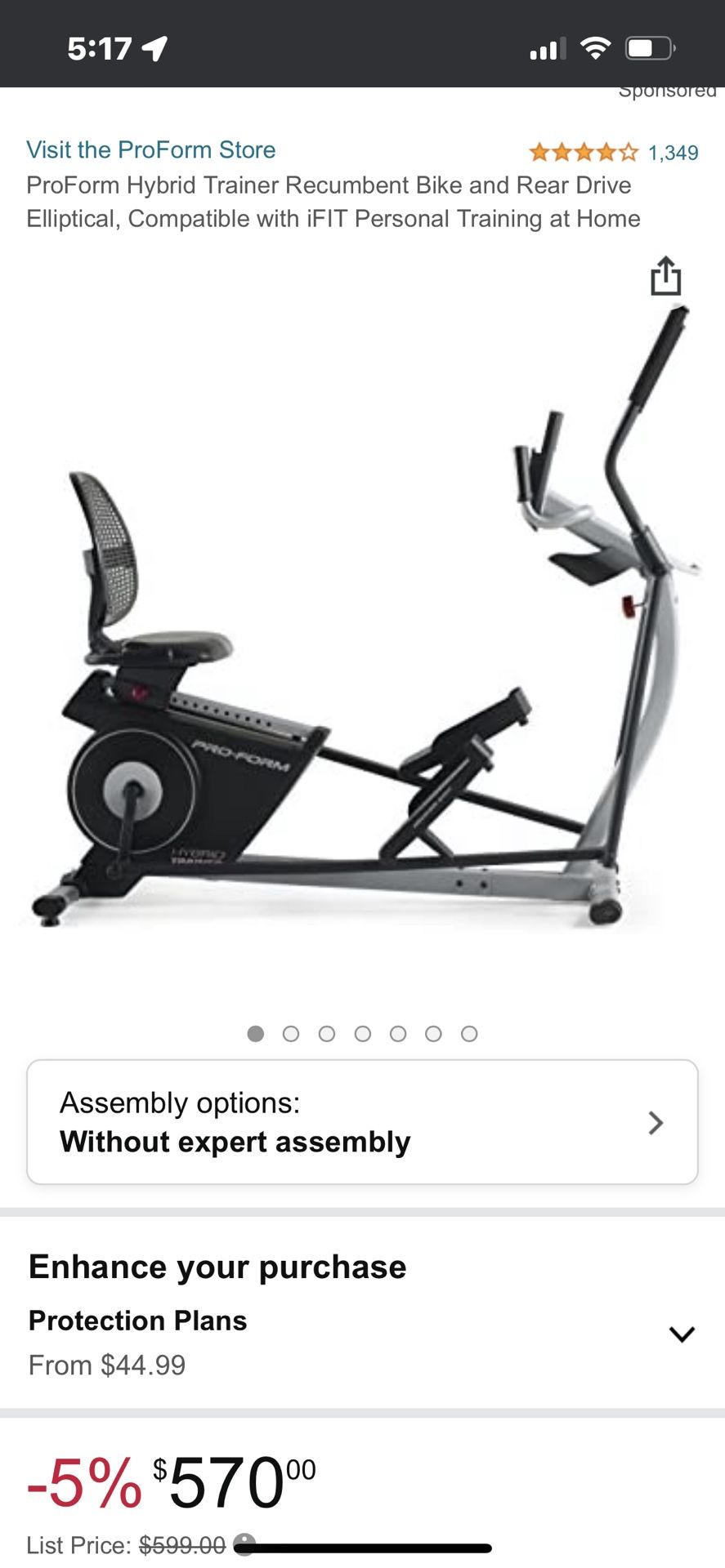 ProForm Elliptical And Bike 
