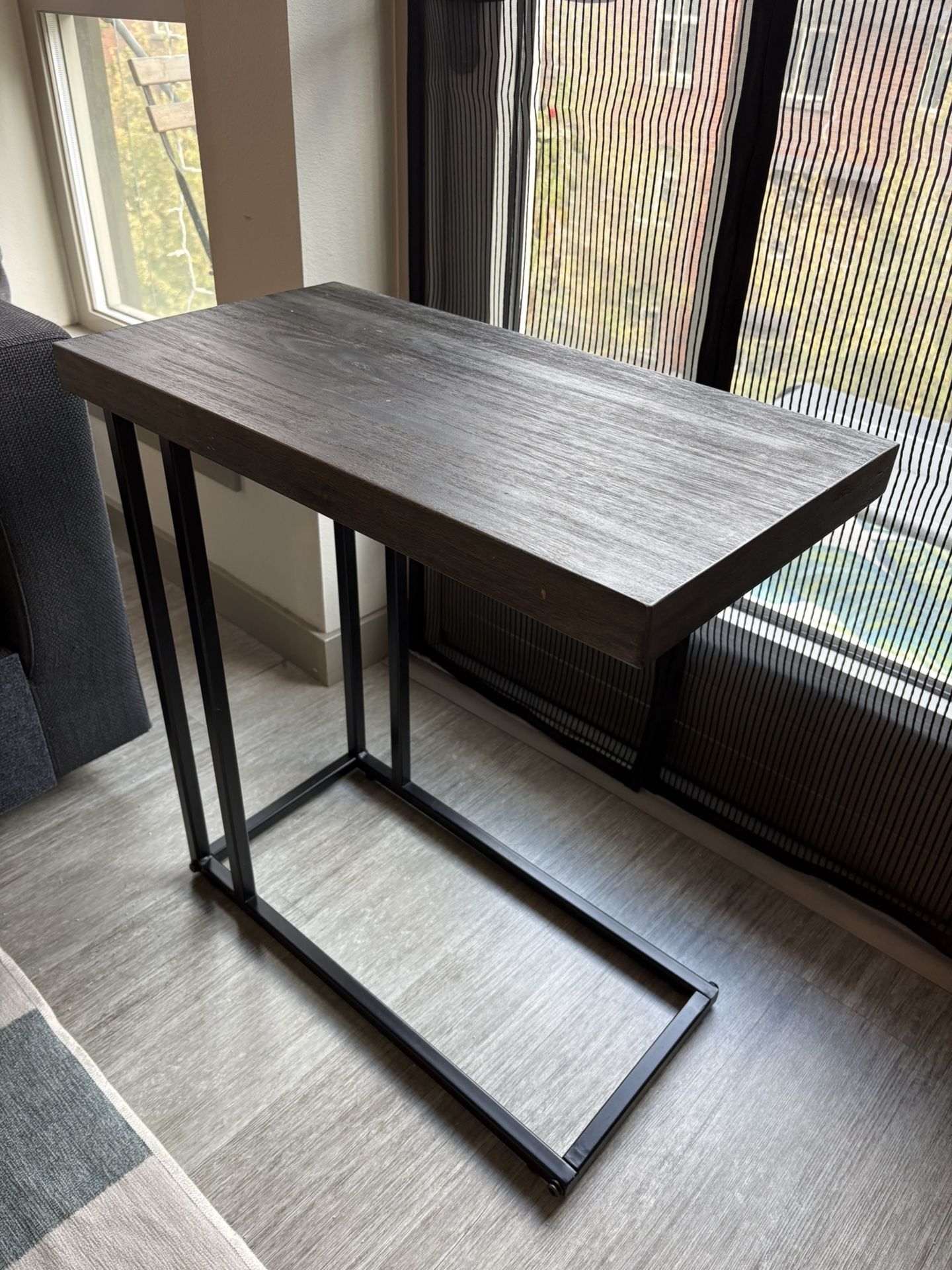 Wood and Metal End Table
