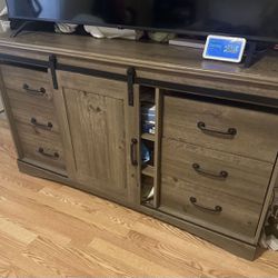 Ash Brown Antique Tv Stand 