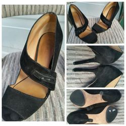 LAMB Black suede high heels 8M