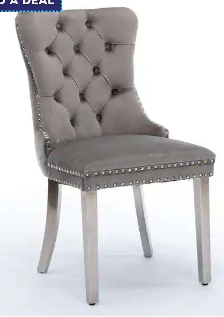 Grey Velvet Dining Chairs Set Of 2