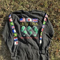 Huf USA Worldwide Long Sleeve Black Size Small