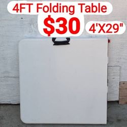 4ft Folding Table White -New For Party, Home, Garden, work, Easter, Events Meetings And More