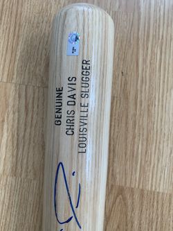Autograph Chris Davis Baltimore orioles issue bat