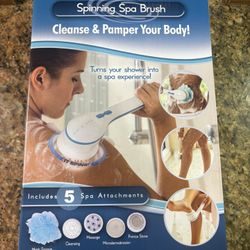 Spin Spa Body Brush with 5 Attachments- Sealed Box- Never Opened