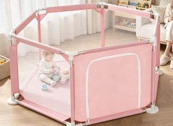 Pink Playpen could be used for pets.