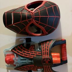Spiderman Mask And Nerf Shooter