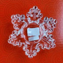 Yankee Candle Glass Snowflake Tea Light Candle Holder 