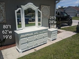 Solid Wood White Dresser Set