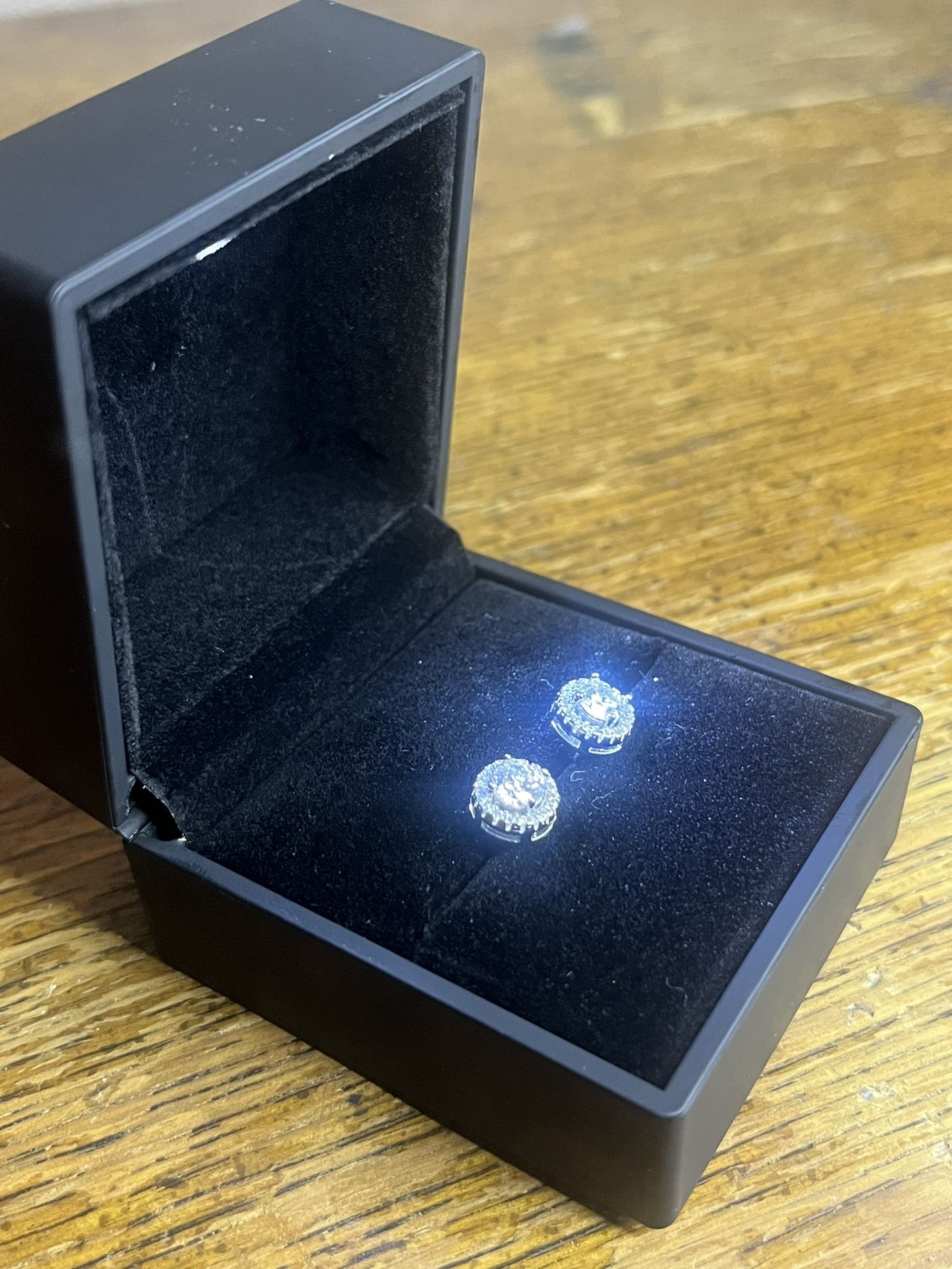 0.5 Carat VVS Lab-Grown Diamond Halo Stud Earrings – 925 Silver