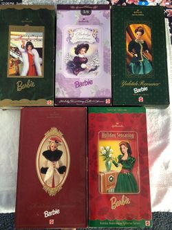 Hallmark Special Edition Holiday Barbie Lot of 5