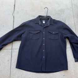Men’s Vintage Codet Navy Blue Wool Shirt Jacket. Fits Size Large - XL