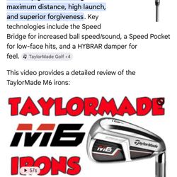 Taylormade M6 Iron Set 6 Thru A Wedge