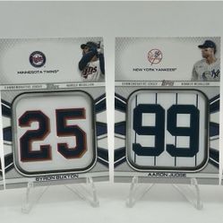 2022 Topps Player Jersey Number Medallion Card, Judge, Buxton, Betts, Tatis Jr