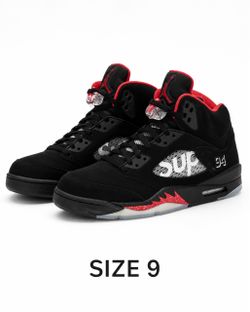 Air Jordan 5 Retro Supreme Black Size 9