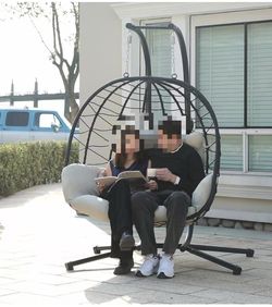 ❤️‍🔥 Double Swing Chair with Egg-Shaped Stand