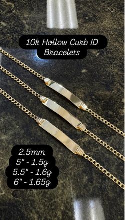 ✨ 10K HOLLOW CURB ID BRACELETS ✨