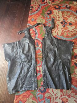 Motorcycle leather riding chaps womens size small